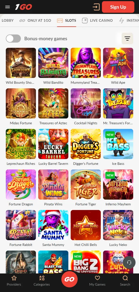 1Go Casinon tilin asetukset mobiilissa, talletus- ja tappiorajojen asettaminen