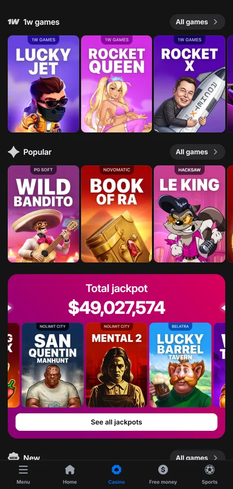 1win Casinon talletukset ja kotiutukset