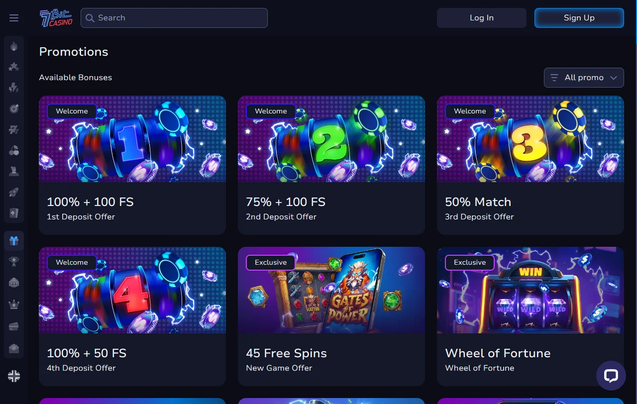 7Bit Casino tervetuliaispaketti: 325 prosenttia, 5 400 euroa ja 250 ilmaiskierrosta