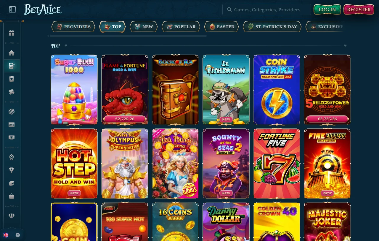 BetAlice Casinon tervetuliaisbonus 500 euroon asti ja 200 ilmaiskierrosta
