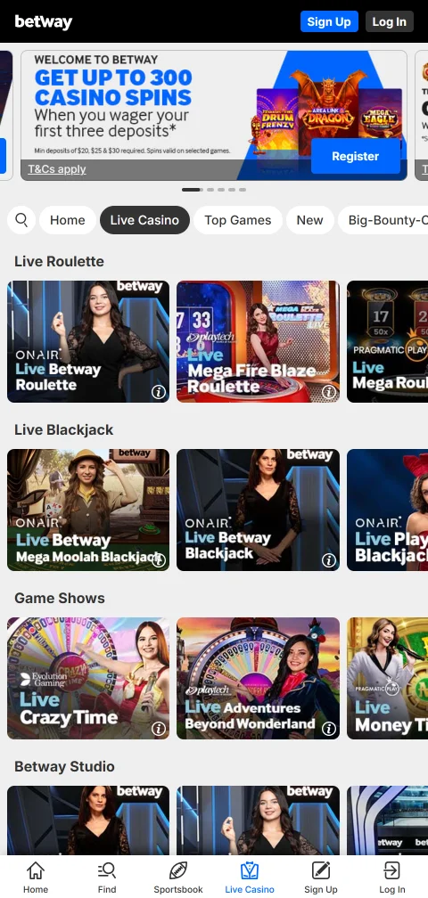 Betway Casino maksutavat: Trustly, Siirto ja kortit, minimitalletus 10 euroa