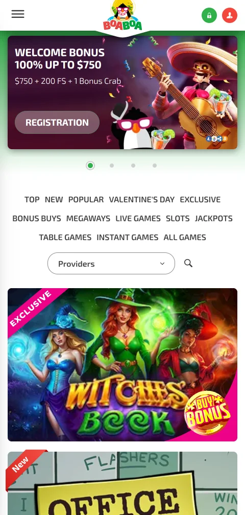 BoaBoa Casino mobiiliselaimessa, sama yli 1 500 pelin valikoima kuin työpöydällä