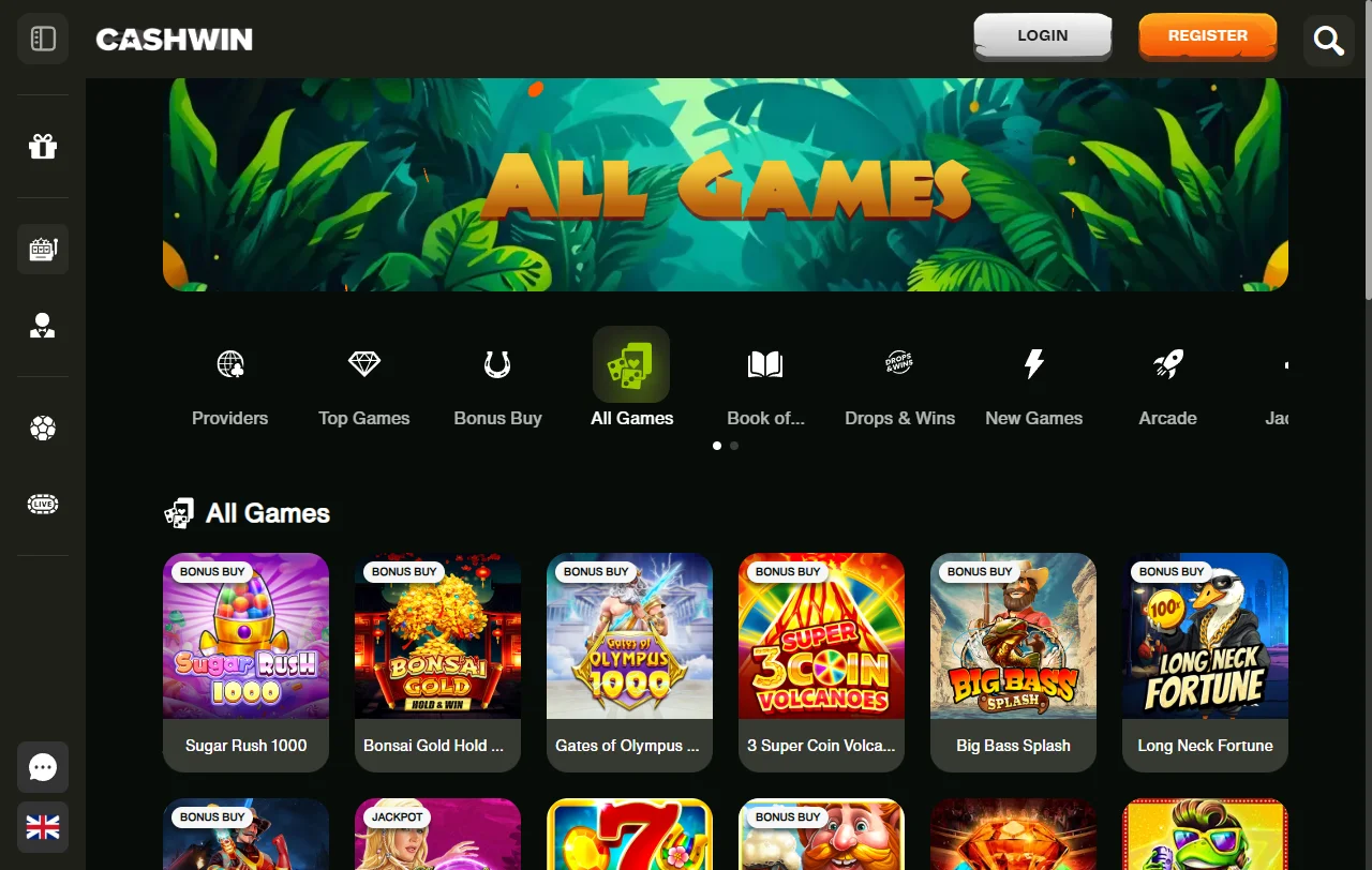CashWin Casinon pelivalikoima ja pelistudiot
