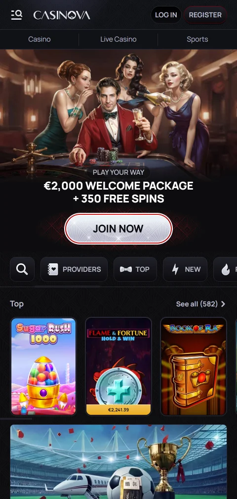 Casinova selaimessa puhelimella ilman erillistä natiivisovellusta
