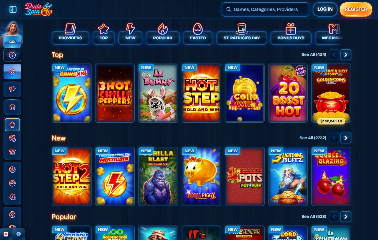 DudeSpin bonukset: 300 % jopa 2 000 €, 150 free spins ja 35-kertainen kierrätys