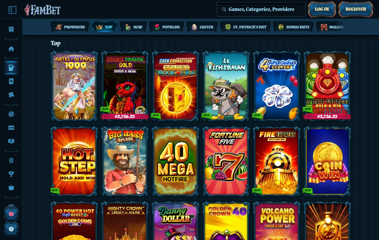 Fambet Casino tervetuliaispaketti 2 500 € ja 250 free spinsiä