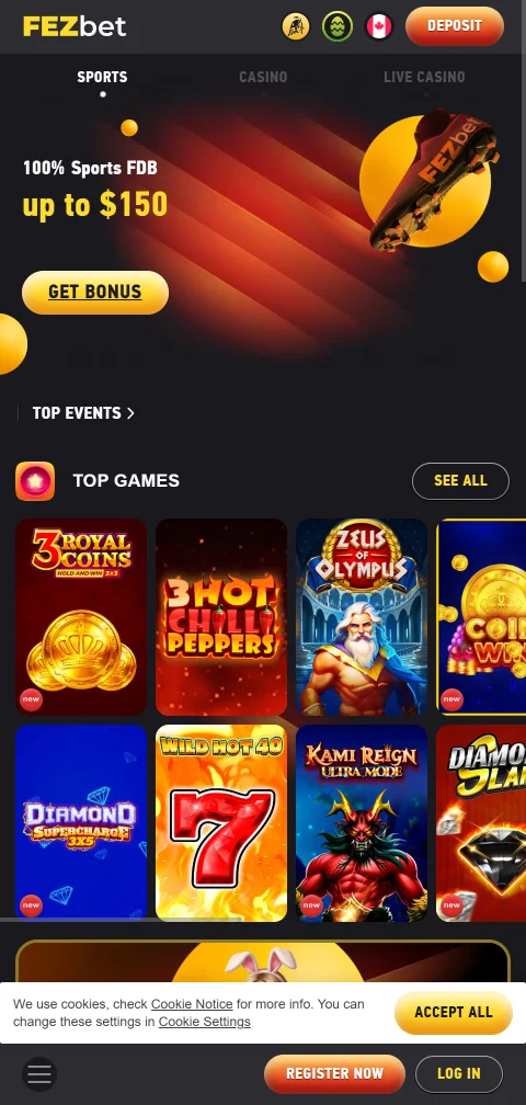 FEZbet toimii mobiiliselaimessa ilman erillistä sovellusta iOS- ja Android-laitteilla