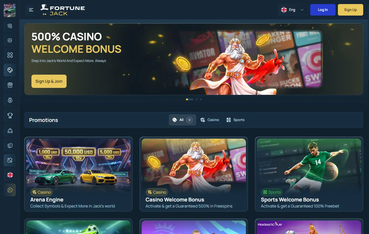 FortuneJack Casino pelivalikoima ja pelintuottajat