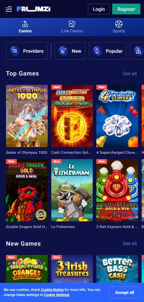 Frumzi Casino maksutavat: Zimpler, Rapid Transfer, e-lompakot ja kryptovaluutat