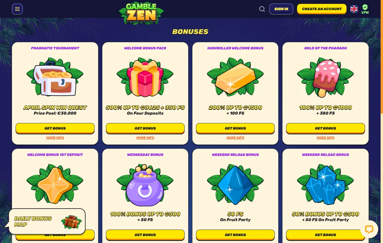 Gamblezenin yli 11 000 pelin valikoima ja yli 70 pelistudiota
