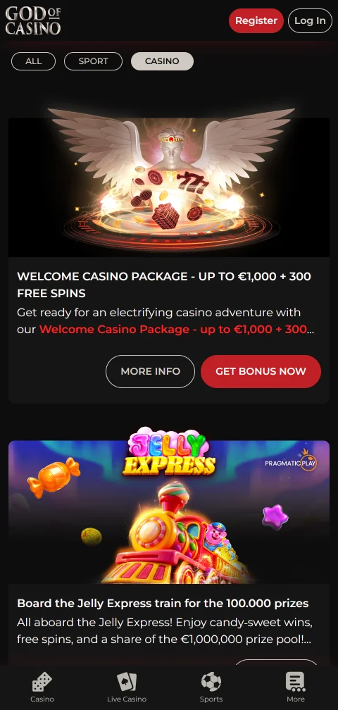 God of Casinon pelitilin asetusnäkymä mobiilissa, jossa talletusrajan ja aikakatkaisun valinnat