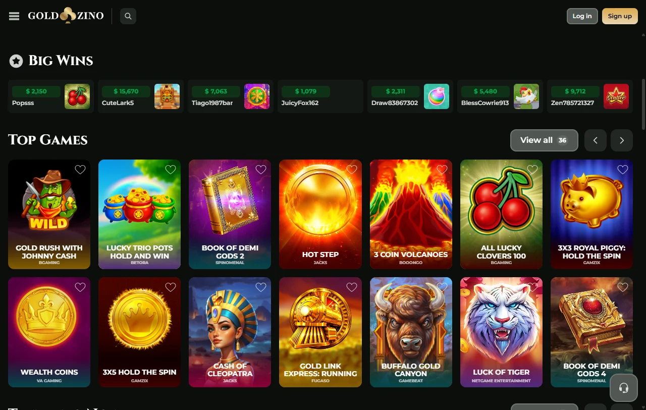 Goldzino Casino ja ensitalletusbonus 100 prosenttia 500 euroon asti