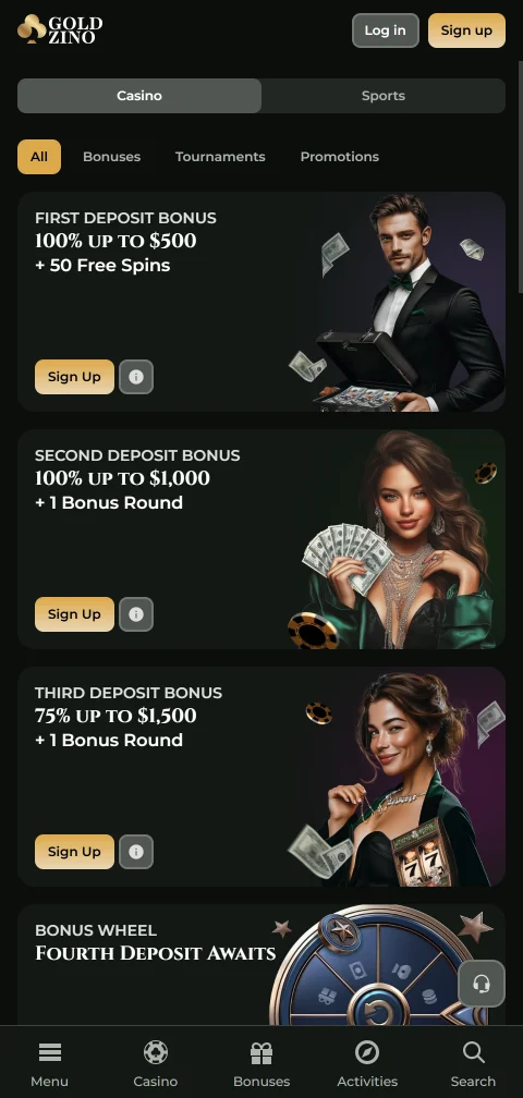 Goldzino Casino ja maksutavat kortista Apple Payhin sekä kryptovaluuttoihin
