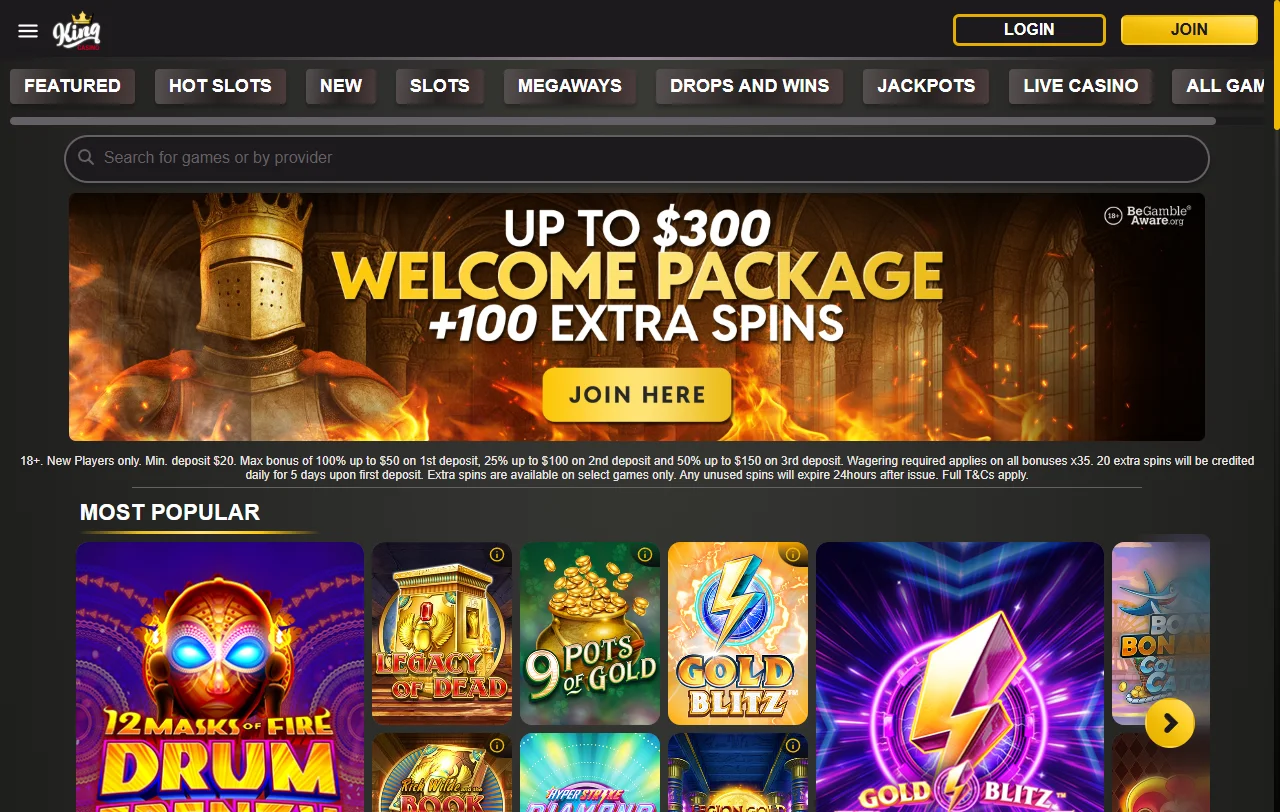 KING Casino yleiskuva: UKGC-lisenssi 39483 ja Britanniaan rajattu palvelu