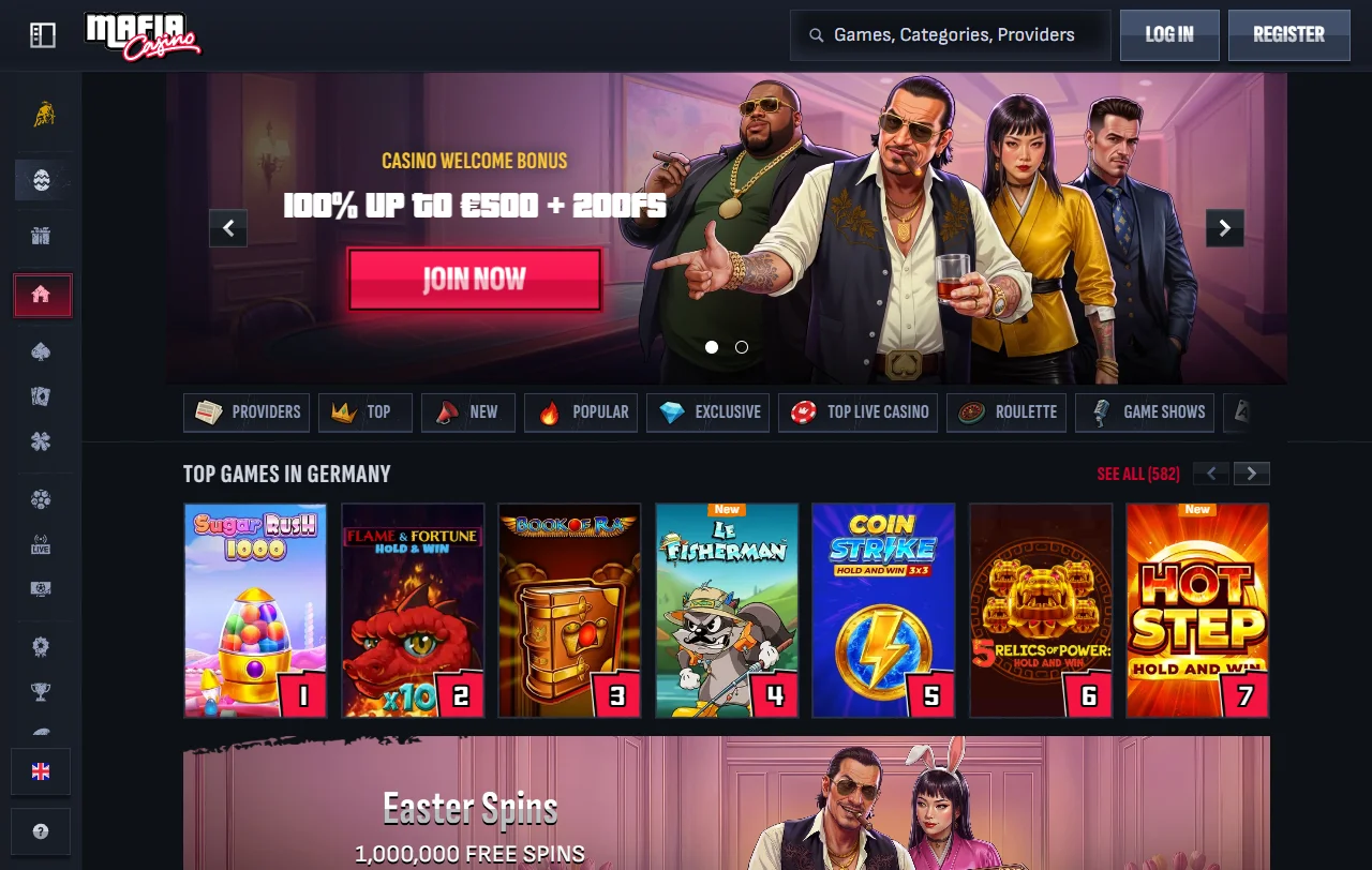 Mafia Casinon yleisilme ja mafiateema suomenkielisessä versiossa suomalaispelaajalle