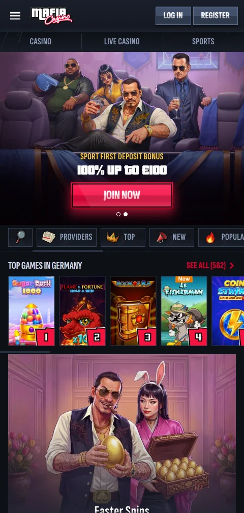 Mafia Casino mobiiliselaimessa ilman sovellusta Android- ja iOS-laitteilla