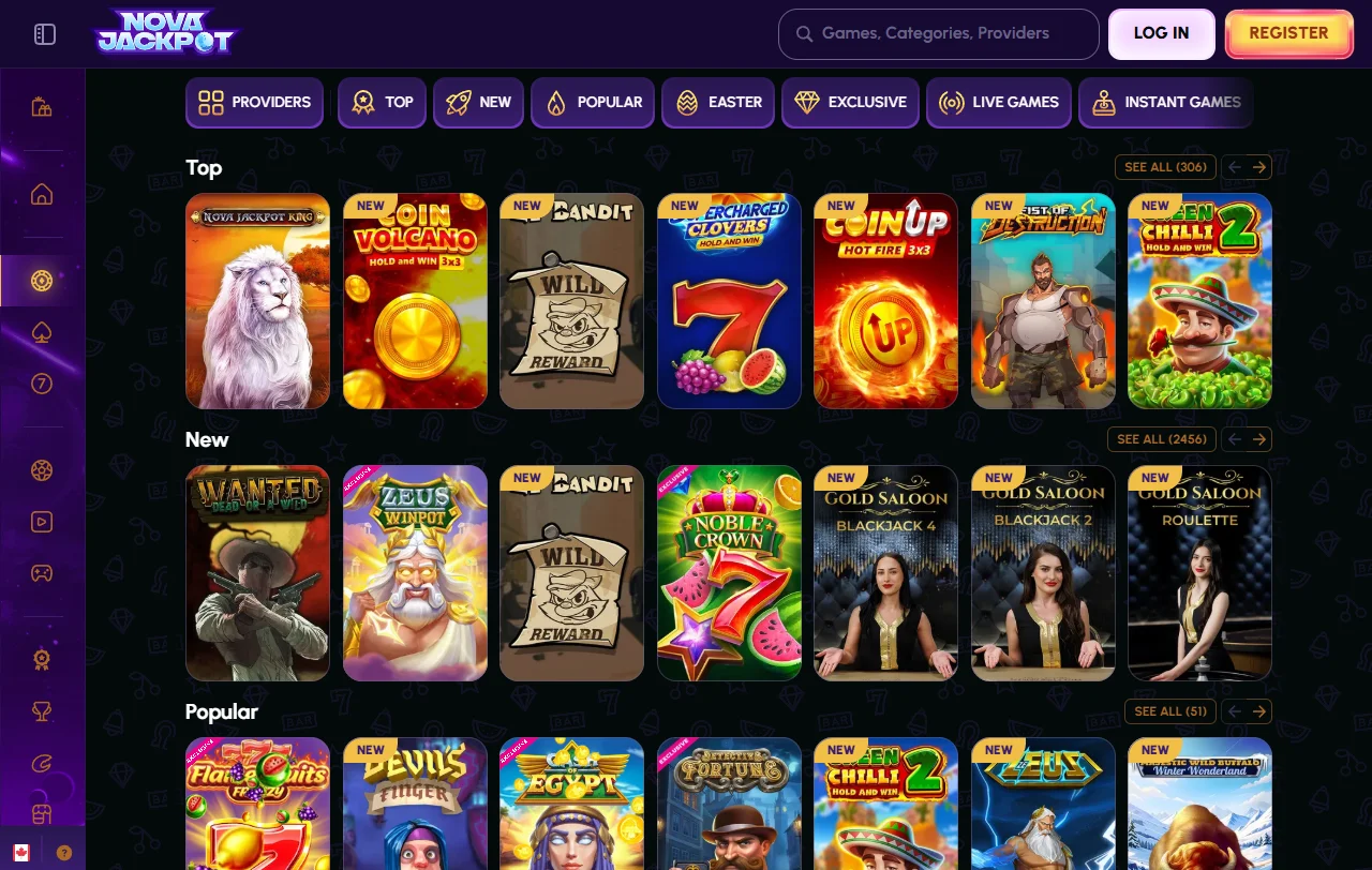 Novajackpot Casino tervetuliaispaketti kolmelle talletukselle ja 35-kertainen kierrätys
