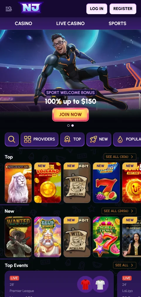 Novajackpot Casino selainpohjaisessa mobiiliversiossa ilman erillistä ladattavaa sovellusta