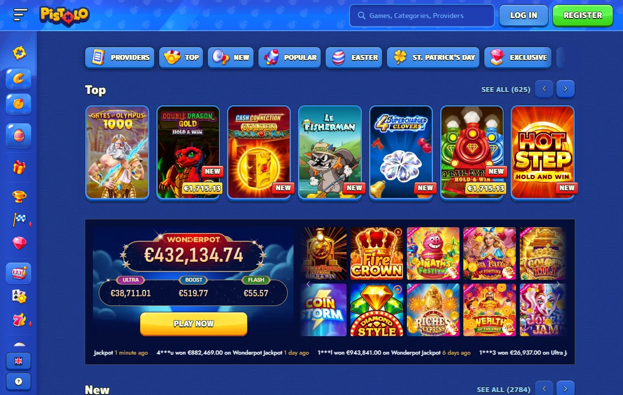 Pistolo Casino tervetuliaisbonus 500 euroon asti ja 200 ilmaiskierrosta