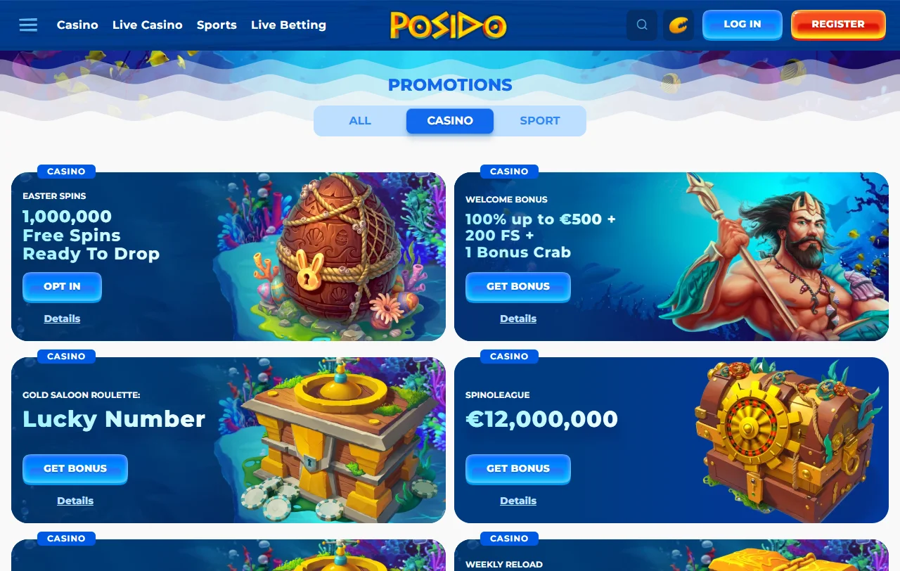 Posido Casino -arvostelu: maksutavat, talletukset ja kotiutukset