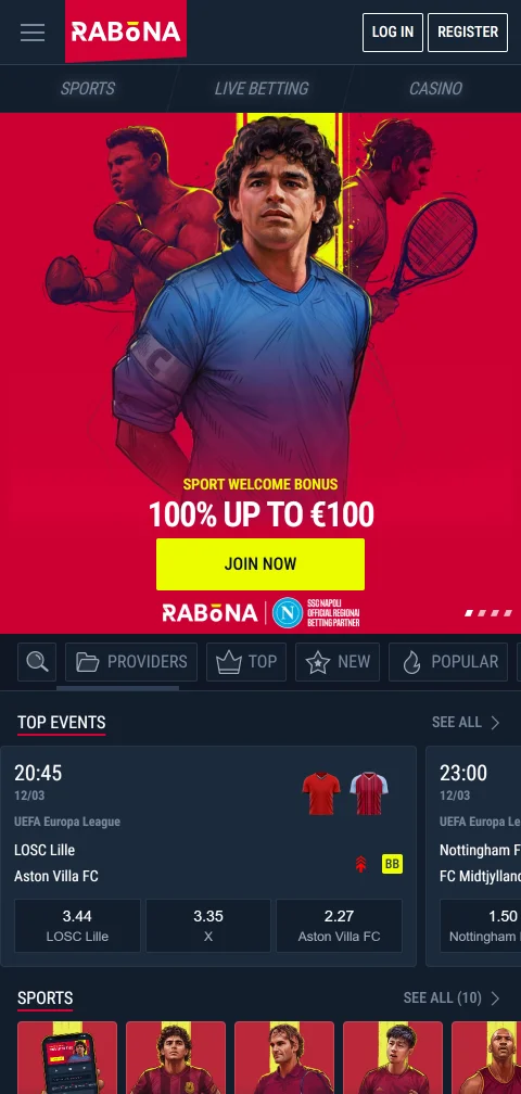 Rabona Casino toimii mobiiliselaimessa ilman erillistä sovellusta myös livevedoissa