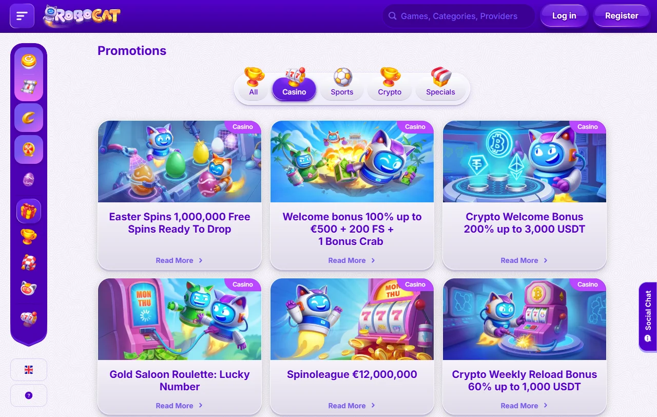 RoboCat Casinon maksutapasivu työpöytäselaimessa 10.9.2026