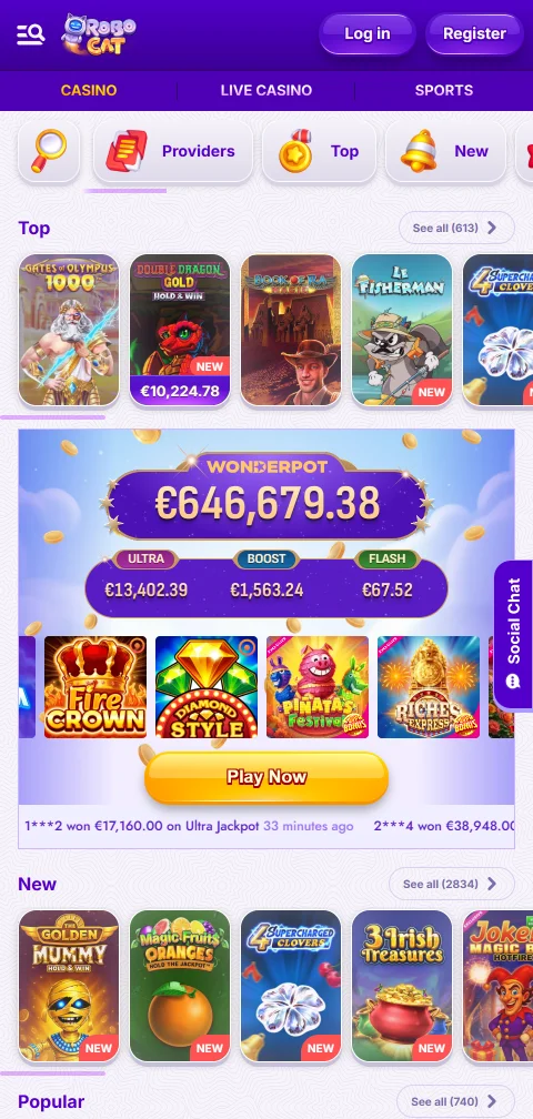 RoboCat Casinon asiakaspalvelunäkymä mobiiliselaimessa 10.9.2026