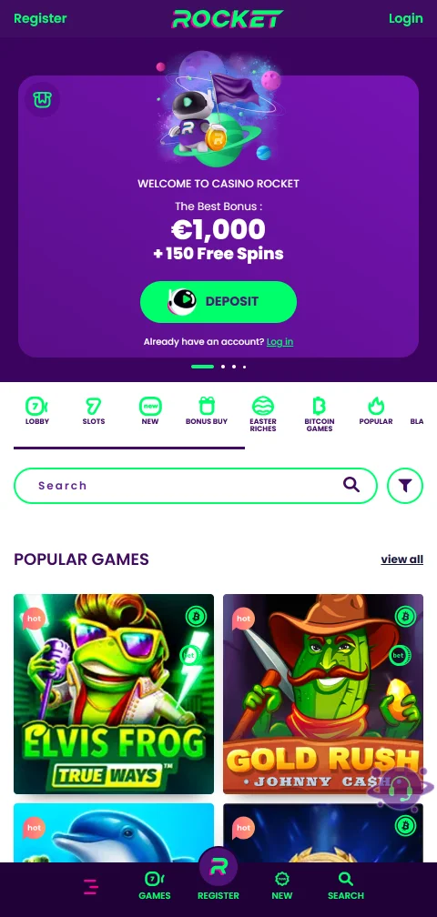 Rocket Casino mobiilissa: selainversio puhelimella ilman erillistä sovellusta