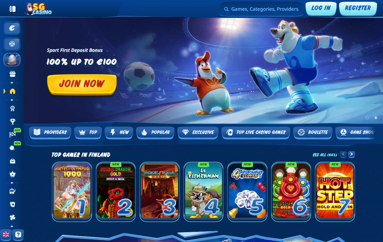 SG Casino yleiskuva suomalaispelaajalle: pelivalikoima, vedonlyönti ja bonusehdot rinnakkain