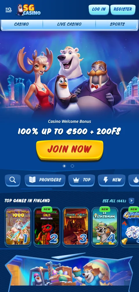 SG Casino mobiiliselaimessa: pelit ja liveveto puhelimen näytöllä ilman sovellusta