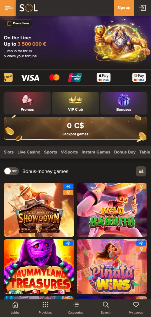Sol Casino ja maksutavat verkkolompakoista kortteihin ja kryptovaluuttoihin