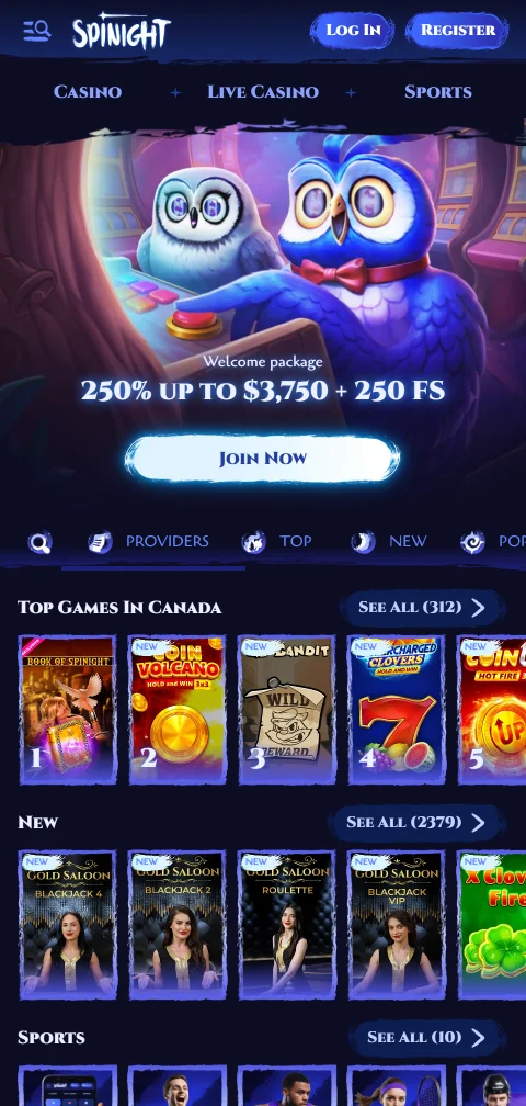 Spinight mobiiliselaimessa ilman erillistä ladattavaa sovellusta Androidille tai iOS:lle