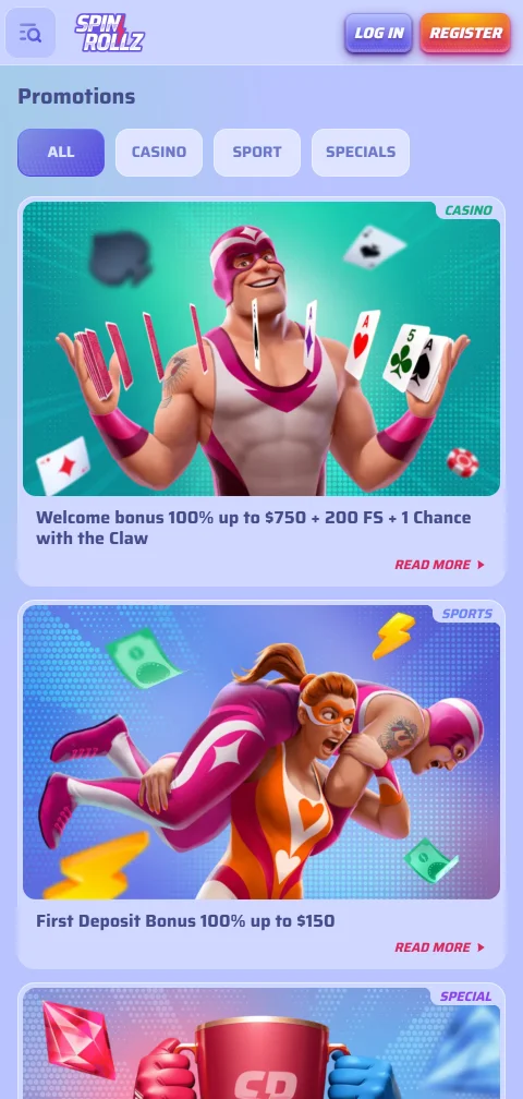SpinRollz Casinon mobiilikassa, talletusmenetelmät ja 10 euron minimitalletus näkyvissä