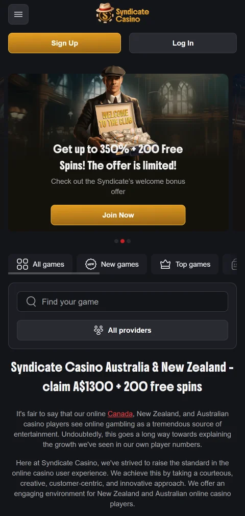 Syndicate Casino puhelimessa: selainpohjainen käyttö ilman erillistä natiivisovellusta