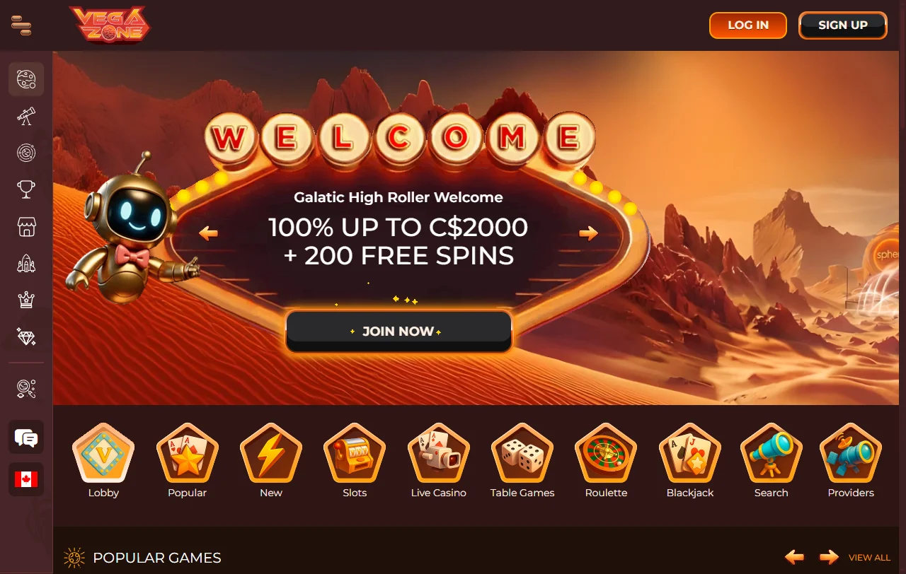 VegaZone Casino ja sen euromääräinen etusivu suomalaiselle pelaajalle työpöydällä