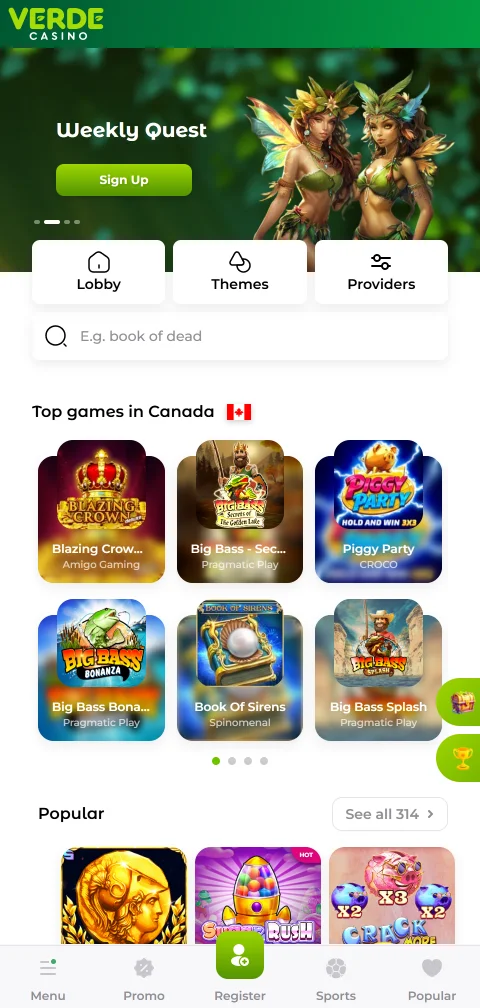 Verde Casinon selainpohjainen mobiilikäyttö Android- ja iOS-laitteilla