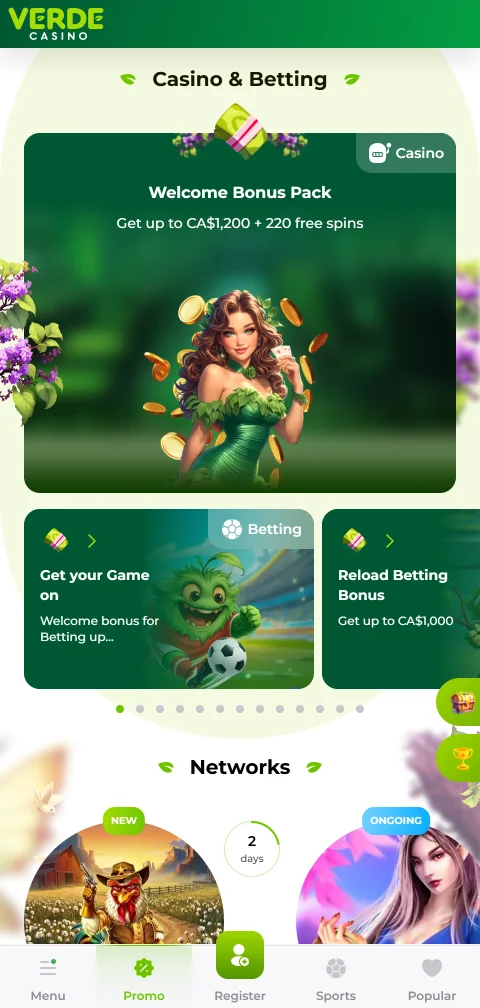 Verde Casinon talletustavat ja porrastetut kotiutusajat euromääräisinä