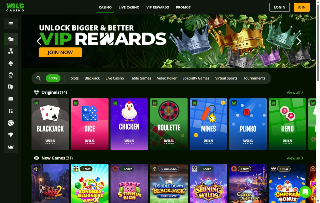Wild Casino yleiskuvassa: dollarimääräinen kryptokasino suomalaisen pelaajan näkökulmasta arvioituna