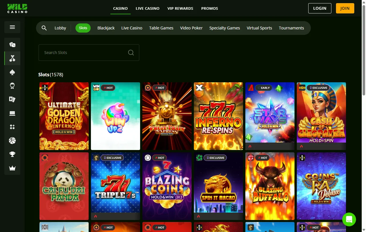 Wild Casino tervetuliaispaketti: 250 prosentin ensitalletusbonus ja 35x kierrätysvaatimus viidelle talletukselle