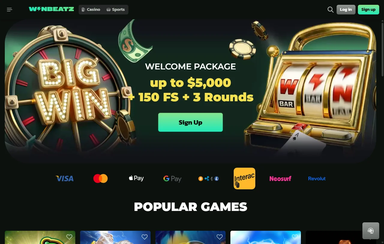 WinBeatz Casino pelivalikoima: 85 studiota ja noin 7 000 peliä