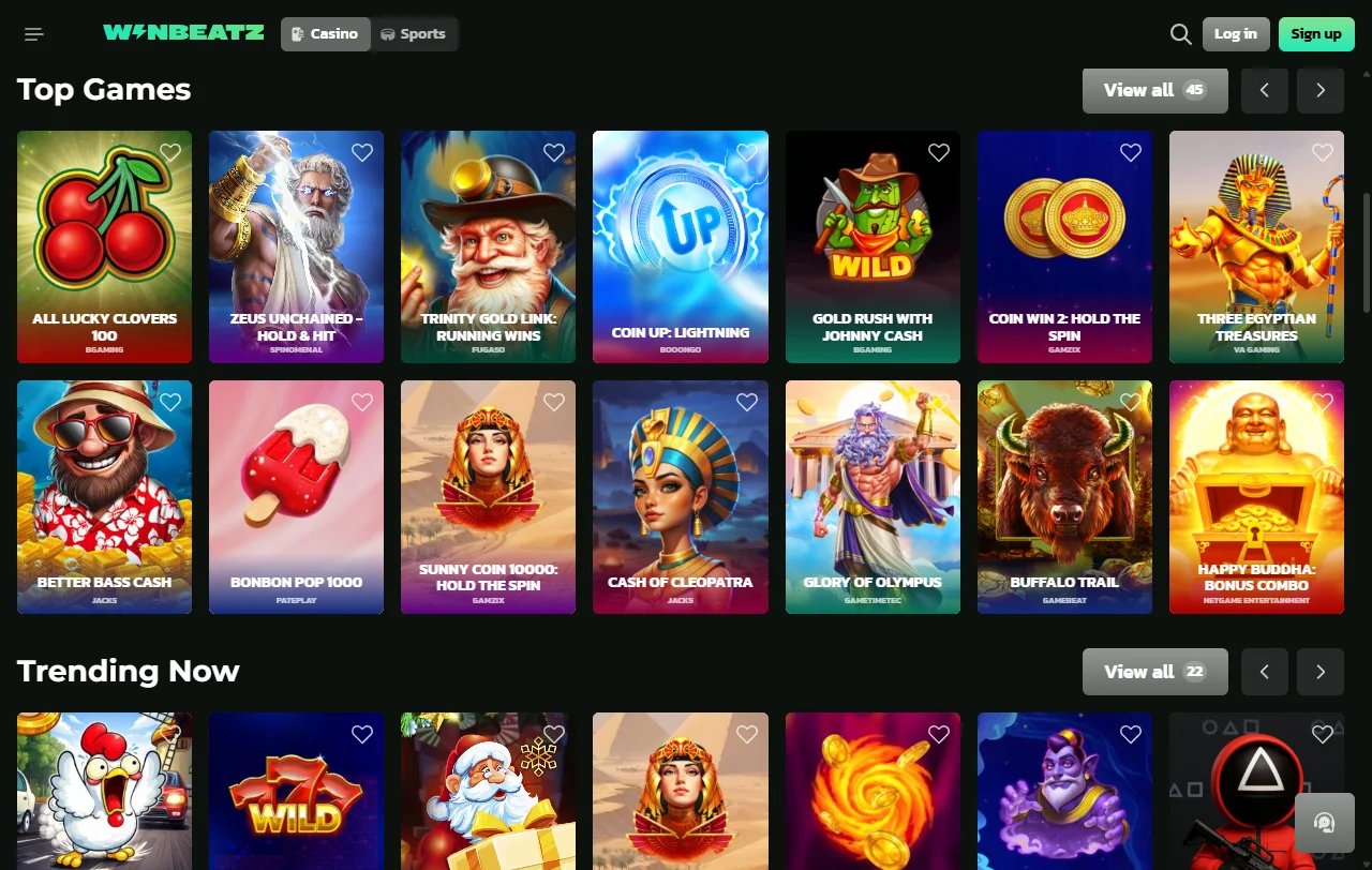 WinBeatz Casino tervetuliaisbonus 1 500 euroa ja 250 free spins