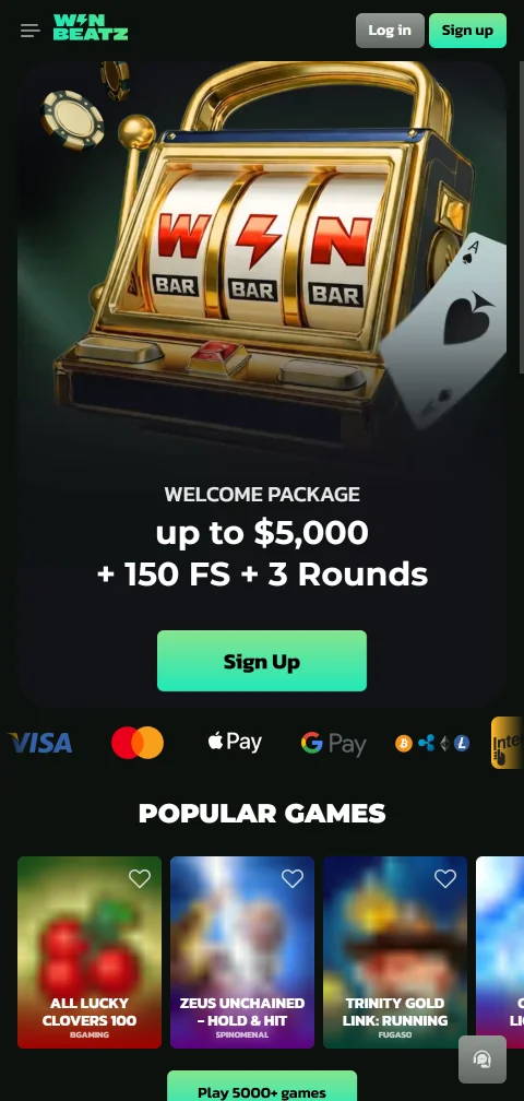 WinBeatz Casino maksutavat: kortit, Revolut ja seitsemän kryptovaluuttaa